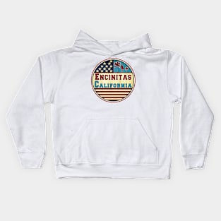 Surfing Encinitas California Ocean Surf Palms Surfer Kids Hoodie